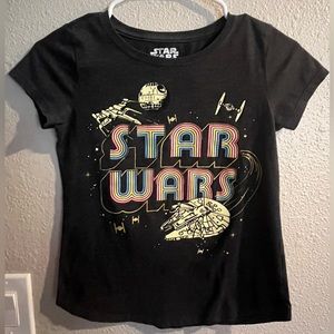 Dark gray girl Star Wars short sleeve shirt